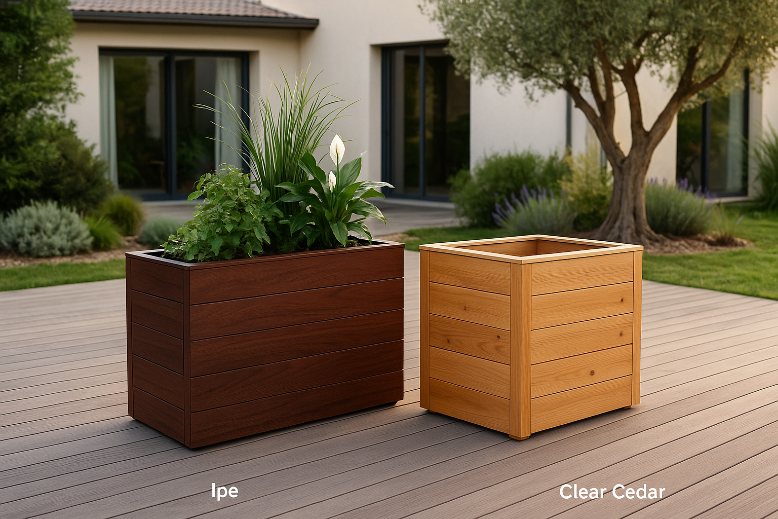 Toronto custom planters - Custom aluminum planters with lush greenery built to exact dimensions